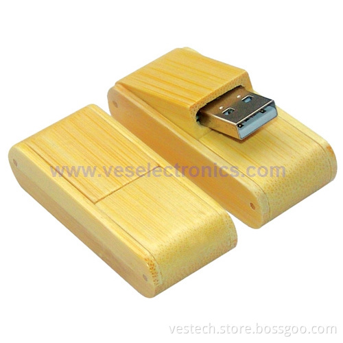 Personalized Pendrives Wood, 8GB Swivel Wooden Flash Drive